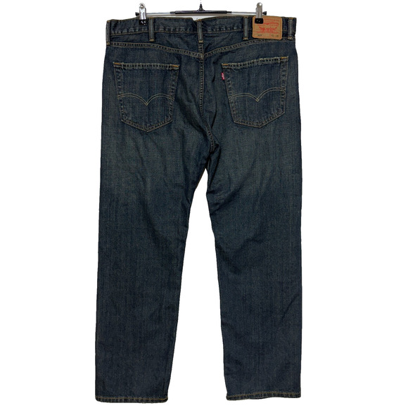 Levis 505 Jeans Mens 40X30 Blue Straight Leg Dark Wash Workwear Casual - Picture 2 of 12